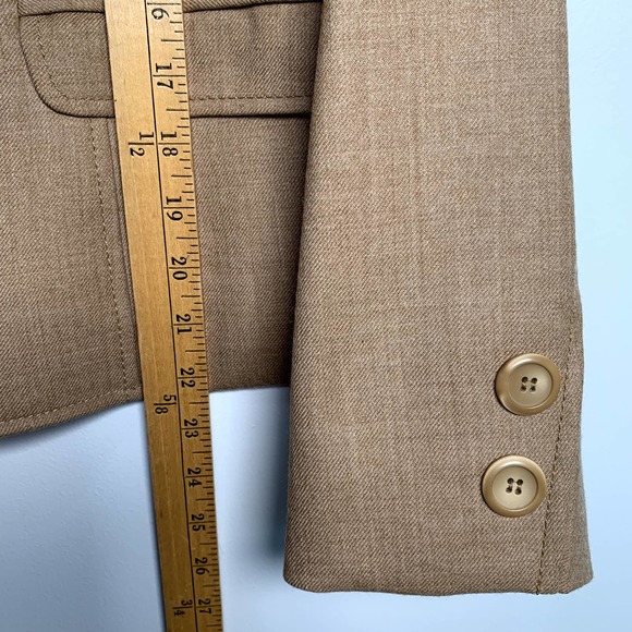 Pendleton Women's Virgin 100% Wool Collar Camel/Tan Color Blazer 12 - Picture 7 of 8